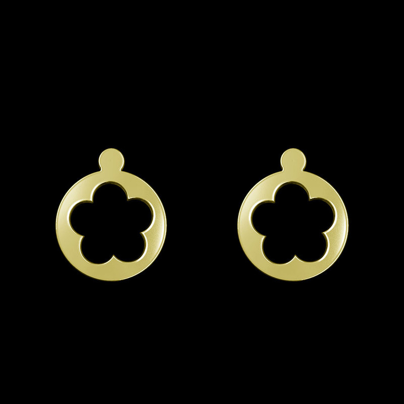 گوشواره طلا 18 عیار زنانه مدوپد مدل گل کد GA1-12497