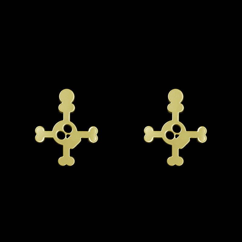 گوشواره طلا 18 عیار زنانه مدوپد مدل اسکلت کد GA1-12502