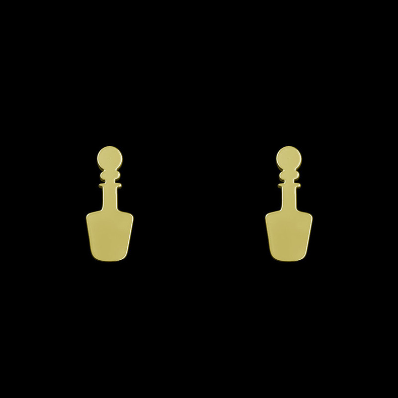 گوشواره طلا 18 عیار زنانه مدوپد مدل بطری کد GA1-12503