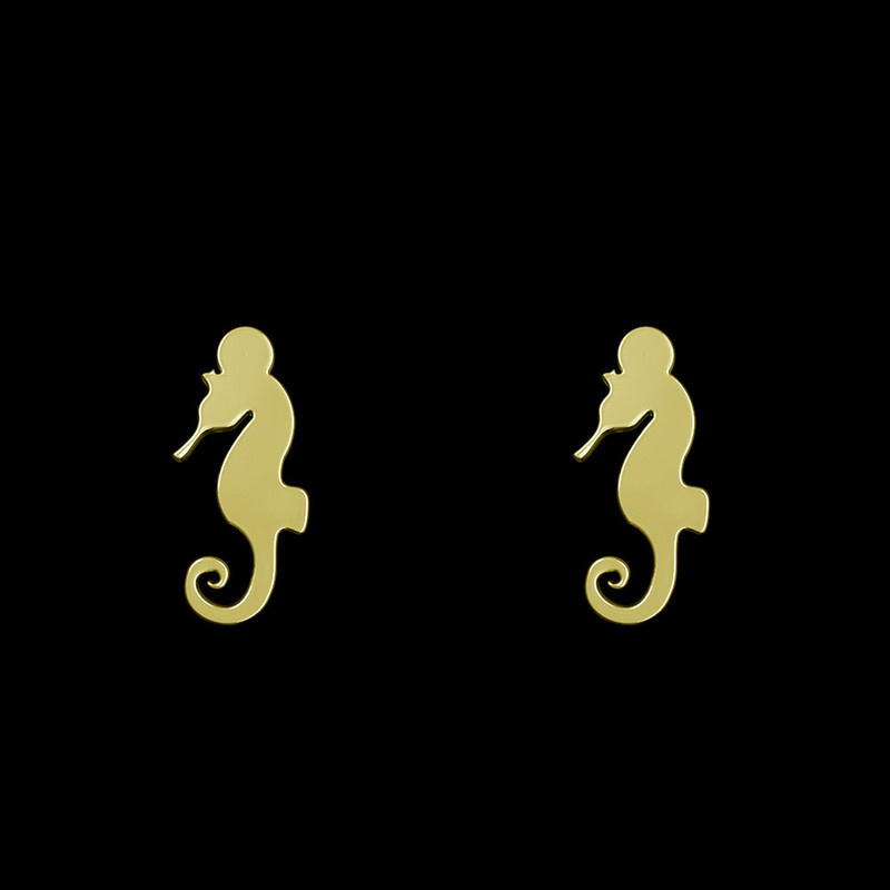 گوشواره طلا 18 عیار زنانه مدوپد مدل اسب آبی کد GA1-12547