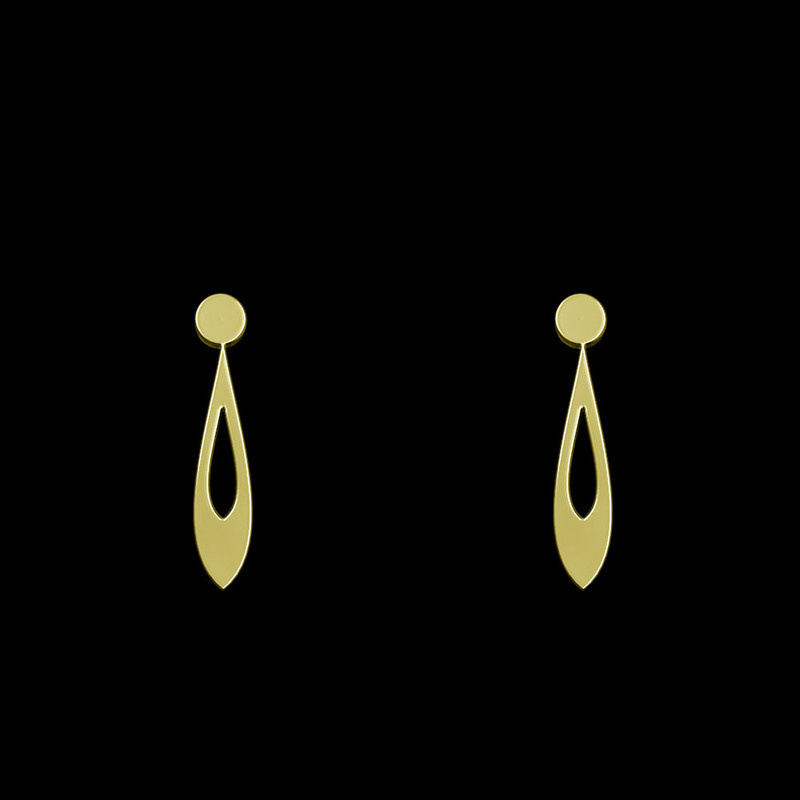 گوشواره طلا 18 عیار زنانه مدوپد مدل اشک کد GA1-12559