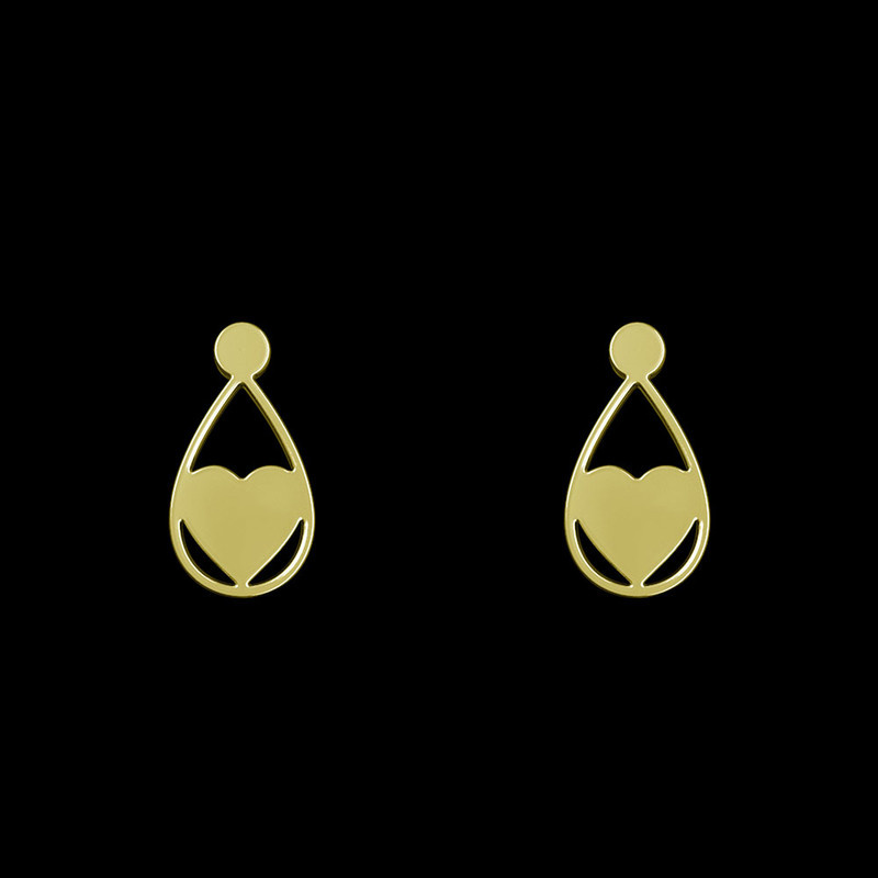 گوشواره طلا 18 عیار زنانه مدوپد مدل قلب کد GA1-12600