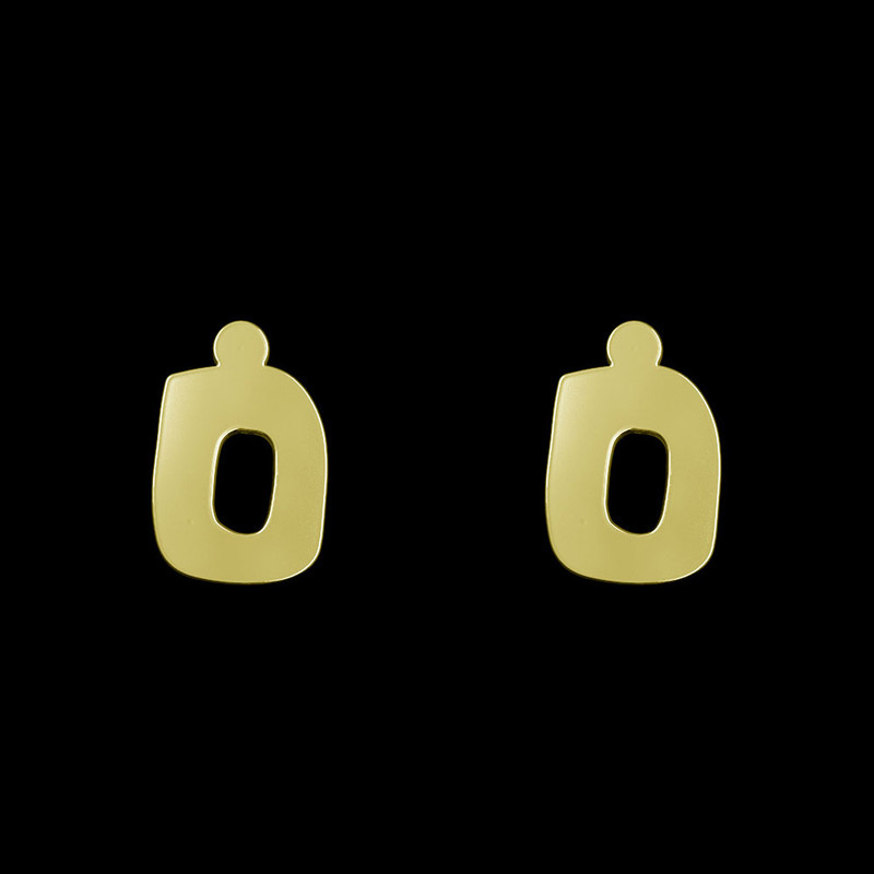 گوشواره طلا 18 عیار زنانه مدوپد مدل هندسی کد GA1-12630