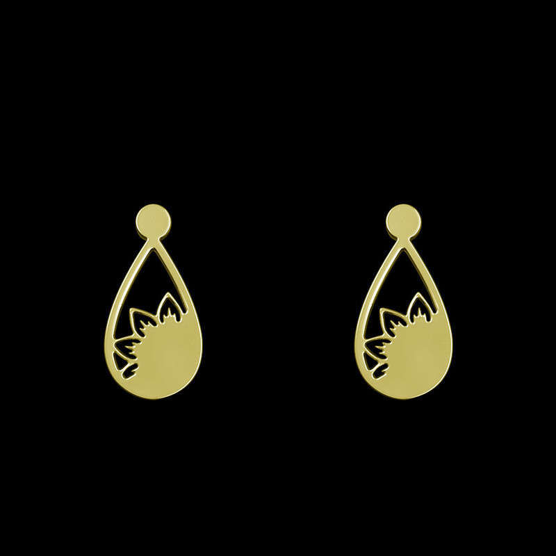 گوشواره طلا 18 عیار زنانه مدوپد مدل گل کد GA1-12661