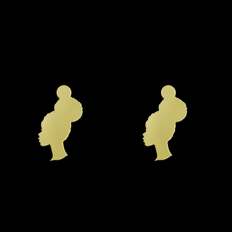 گوشواره طلا 18 عیار زنانه مدوپد مدل صورت خانم کد GA1-12665