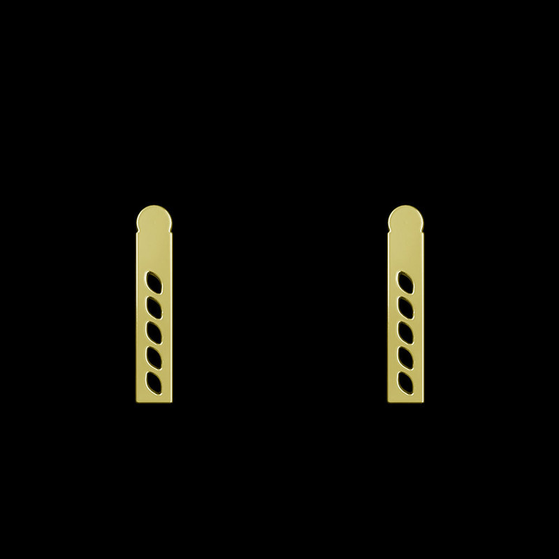 گوشواره طلا 18 عیار زنانه مدوپد مدل مستطیل کد GA1-12689