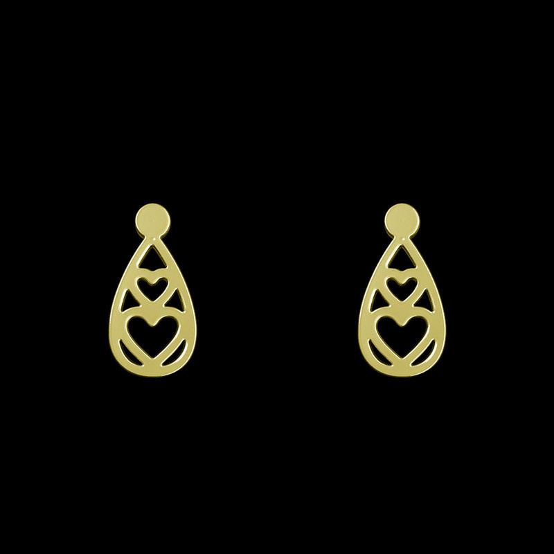 گوشواره طلا 18 عیار زنانه مدوپد مدل قلب کد GA1-12693