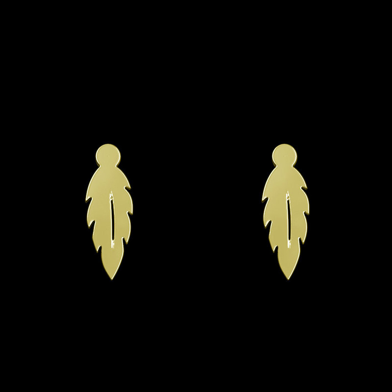 گوشواره طلا 18 عیار زنانه مدوپد مدل پر کد GA1-12694