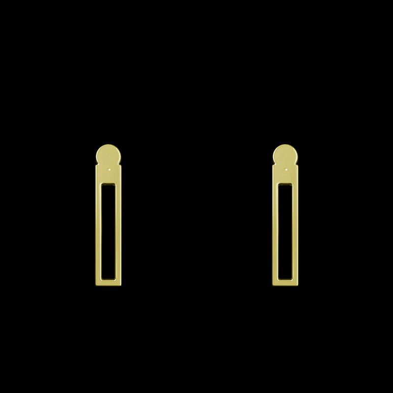 گوشواره طلا 18 عیار زنانه مدوپد مدل مستطیل کد GA1-12707