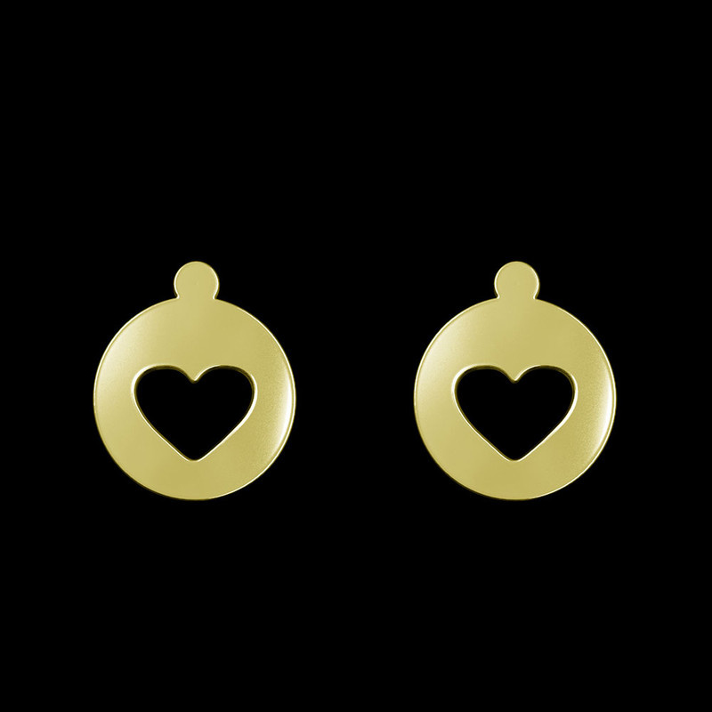 گوشواره طلا 18 عیار زنانه مدوپد مدل قلب کد GA1-12731