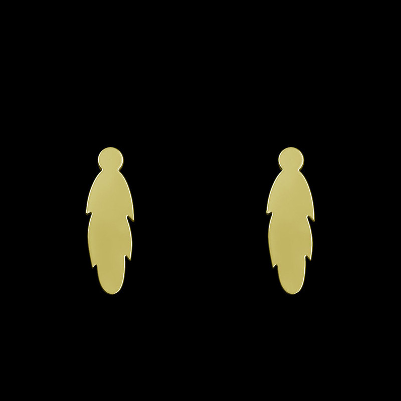 گوشواره طلا 18 عیار زنانه مدوپد مدل پر کد GA1-12733