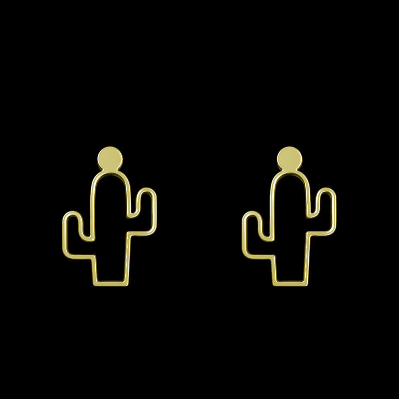 گوشواره طلا 18 عیار زنانه مدوپد مدل کاکتوس کد GA1-12765