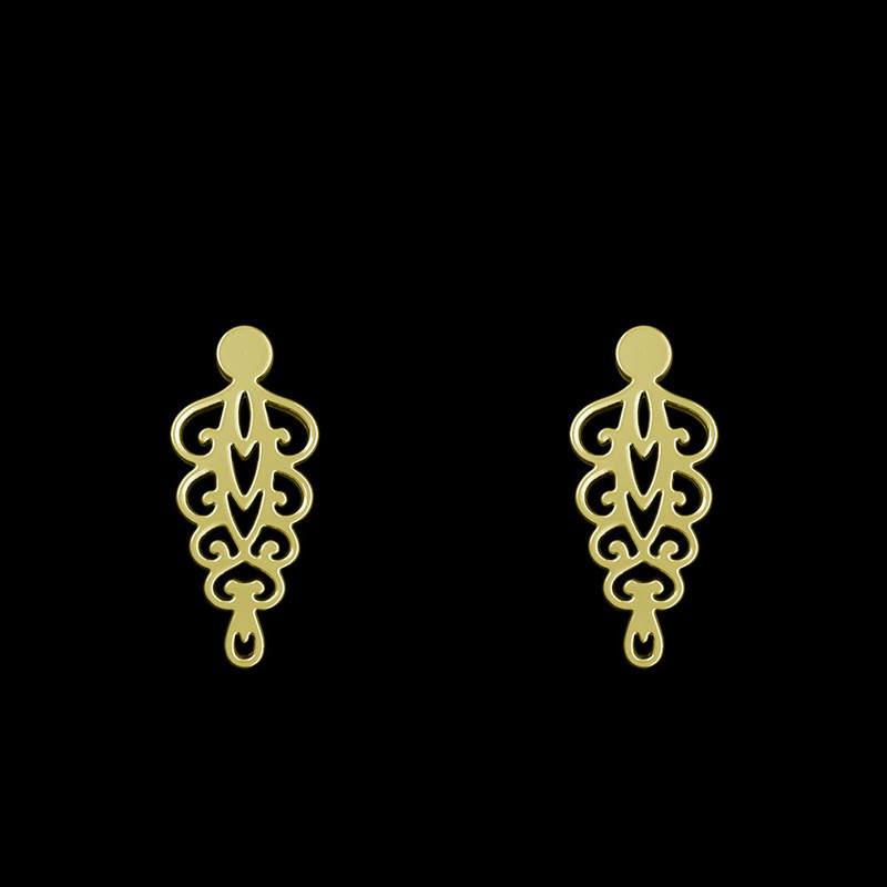 گوشواره طلا 18 عیار زنانه مدوپد مدل اسلیمی کد GA1-12773