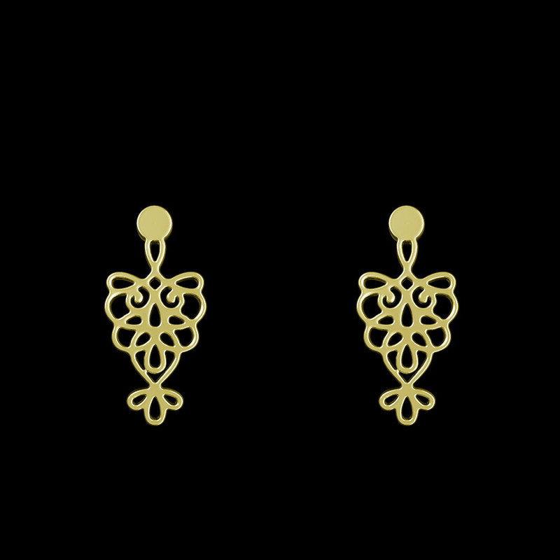 گوشواره طلا 18 عیار زنانه مدوپد مدل اسلیمی کد GA1-12774