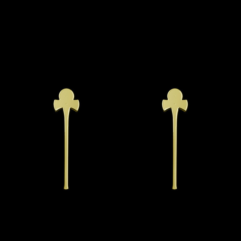 گوشواره طلا 18 عیار زنانه مدوپد مدل تبر کد GA1-12914