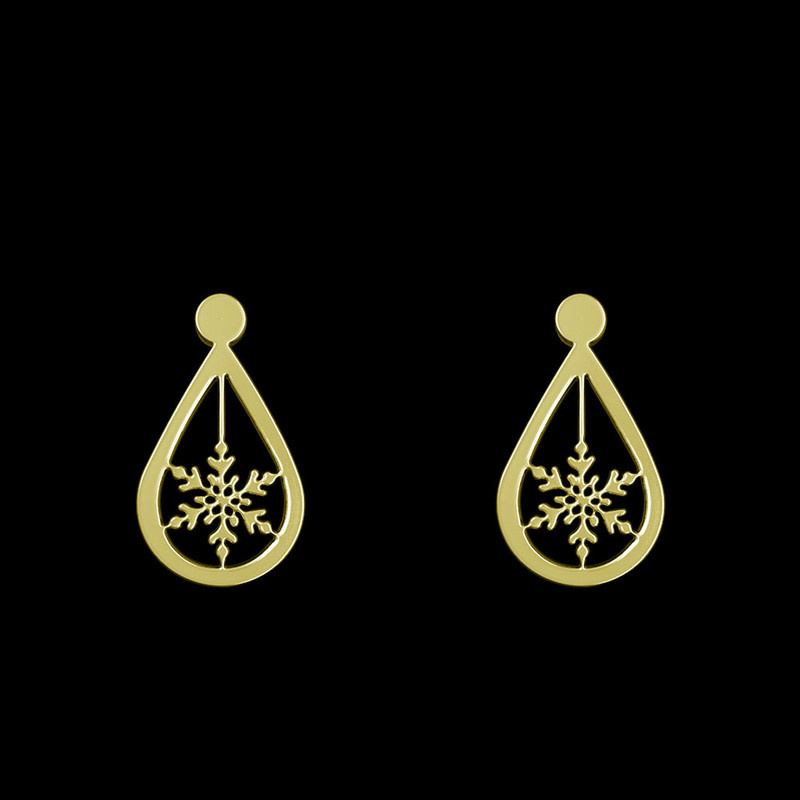 گوشواره طلا 18 عیار زنانه مدوپد مدل اشک و گل کد GA1-12917