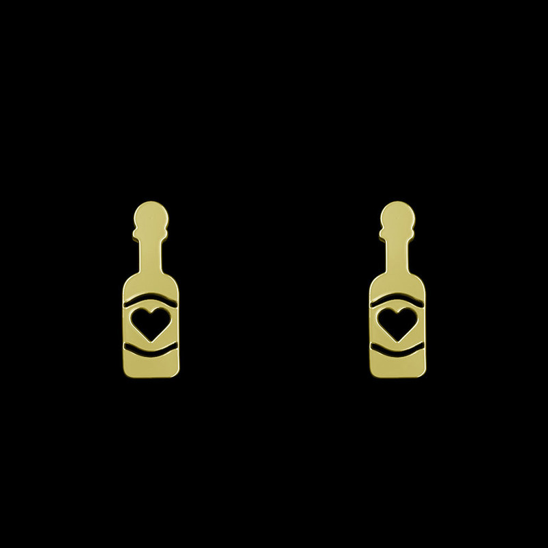 گوشواره طلا 18 عیار زنانه مدوپد مدل بطری کد GA1-12933