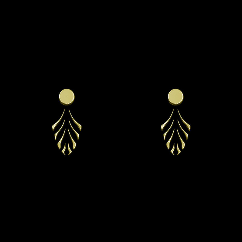 گوشواره طلا 18 عیار زنانه مدوپد مدل هندسی کد GA1-12960