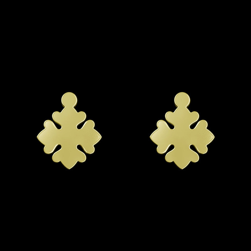 گوشواره طلا 18 عیار زنانه مدوپد مدل برگ کد GA1-12965