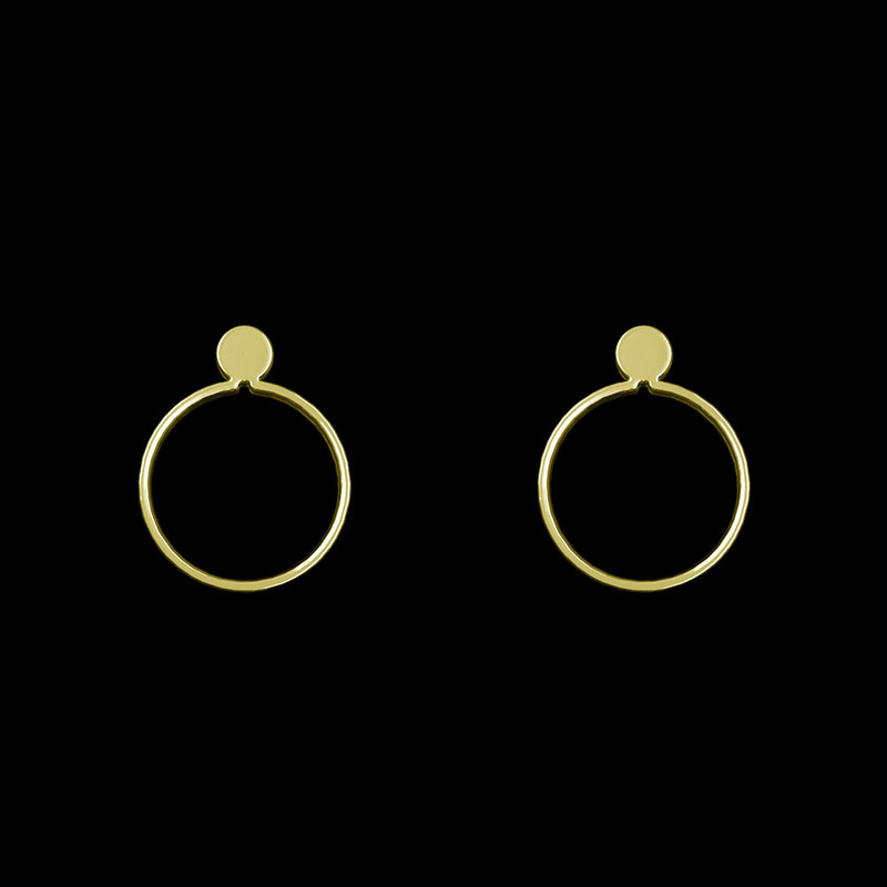 گوشواره طلا 18 عیار زنانه مدوپد مدل دایره کد GA1-13010