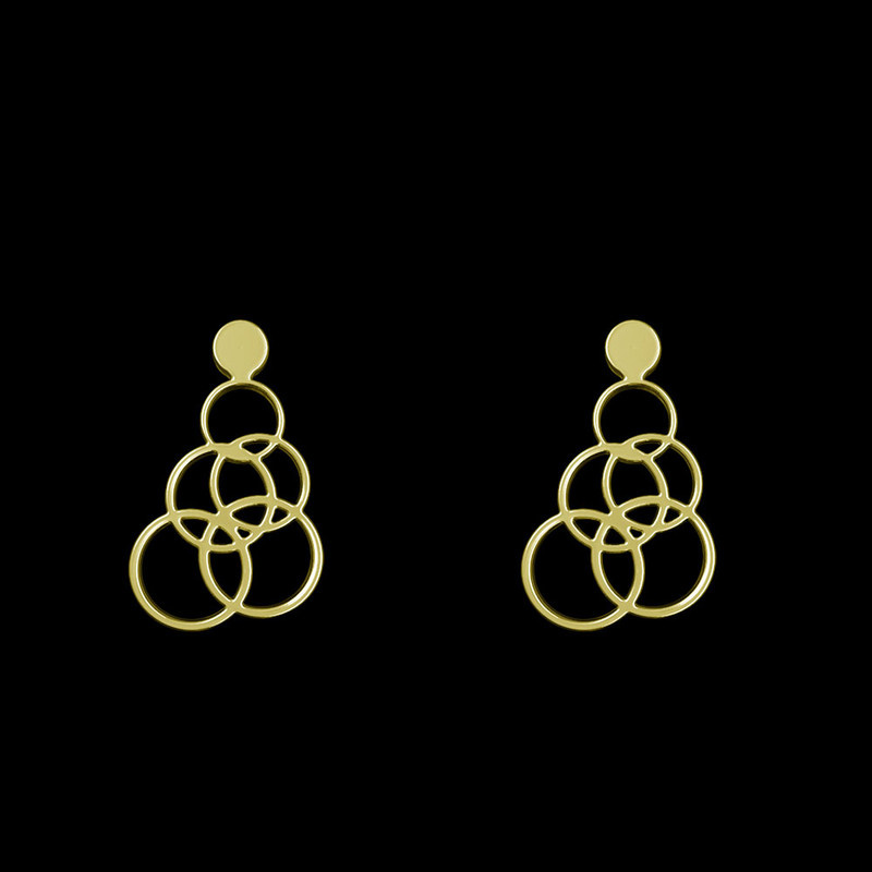 گوشواره طلا 18 عیار زنانه مدوپد مدل حلقه دایره کد GA1-13019