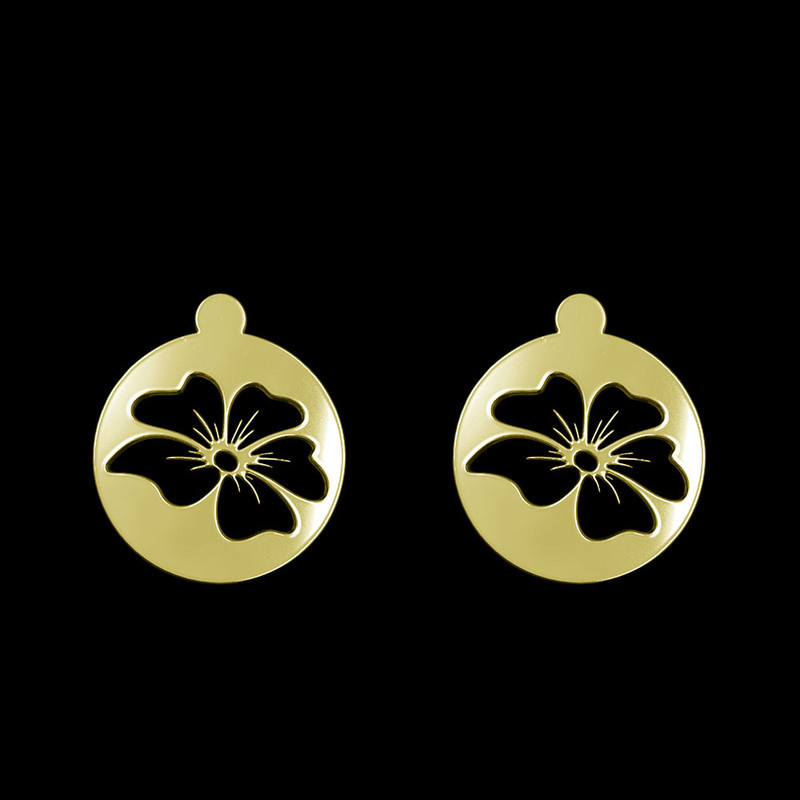 گوشواره طلا 18 عیار زنانه مدوپد مدل گل کد GA1-13036