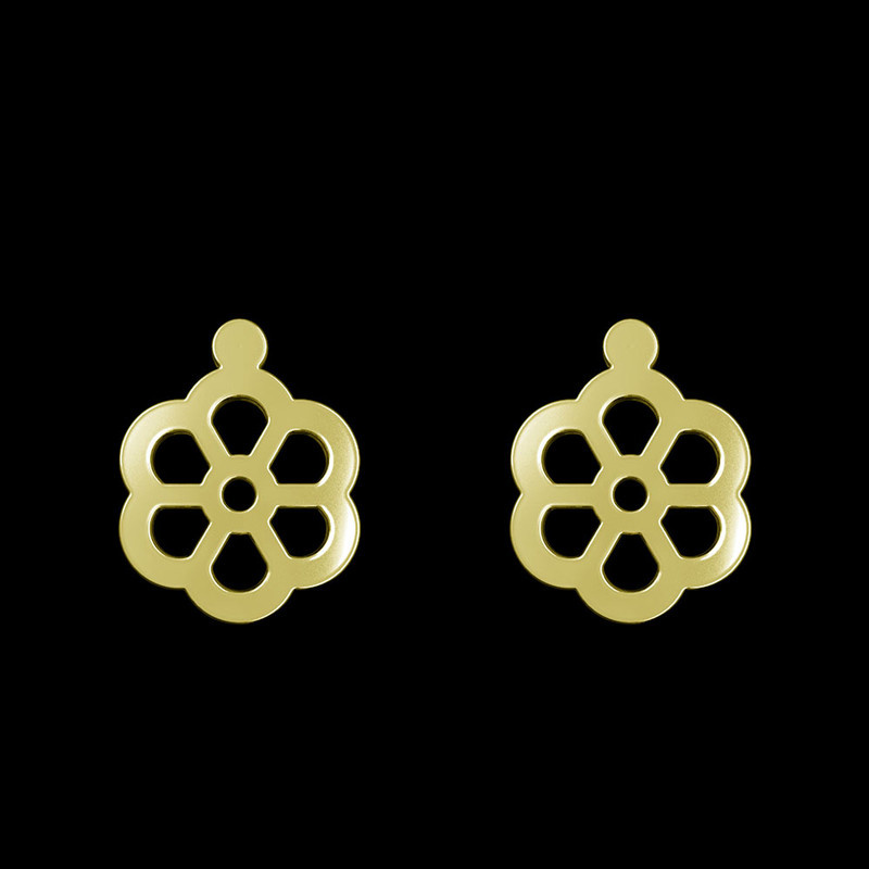 گوشواره طلا 18 عیار زنانه مدوپد مدل گل کد GA1-13044