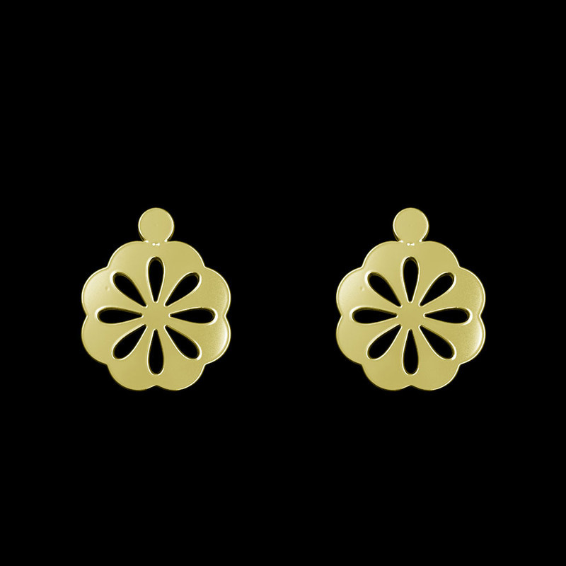 گوشواره طلا 18 عیار زنانه مدوپد مدل گل کد GA1-13046