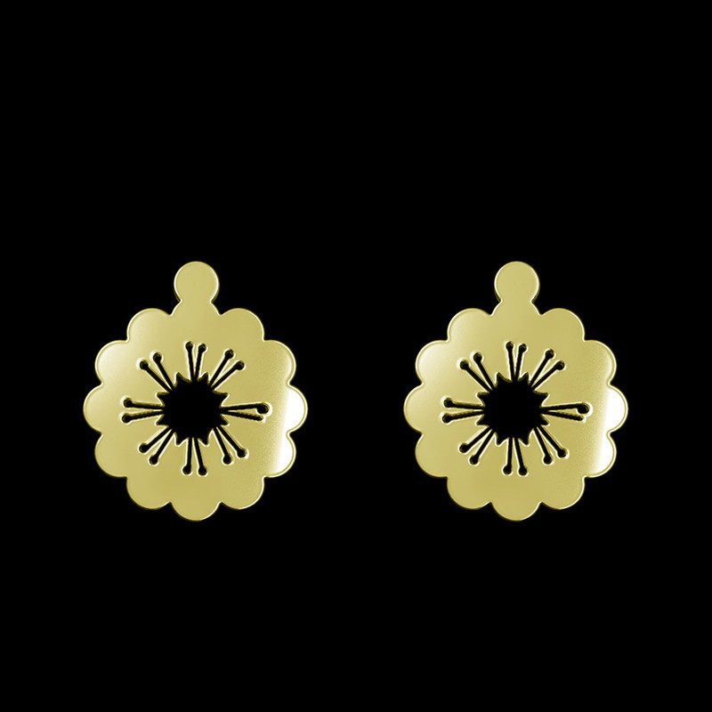 گوشواره طلا 18 عیار زنانه مدوپد مدل گل کد GA1-13065