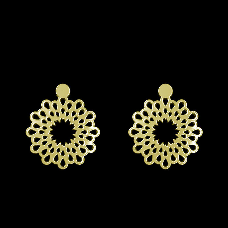 گوشواره طلا 18 عیار زنانه مدوپد مدل گل کد GA1-13068