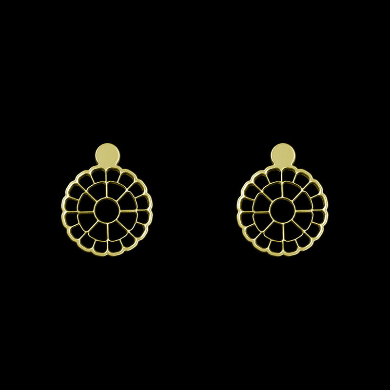 گوشواره طلا 18 عیار زنانه مدوپد مدل گل کد GA1-13083