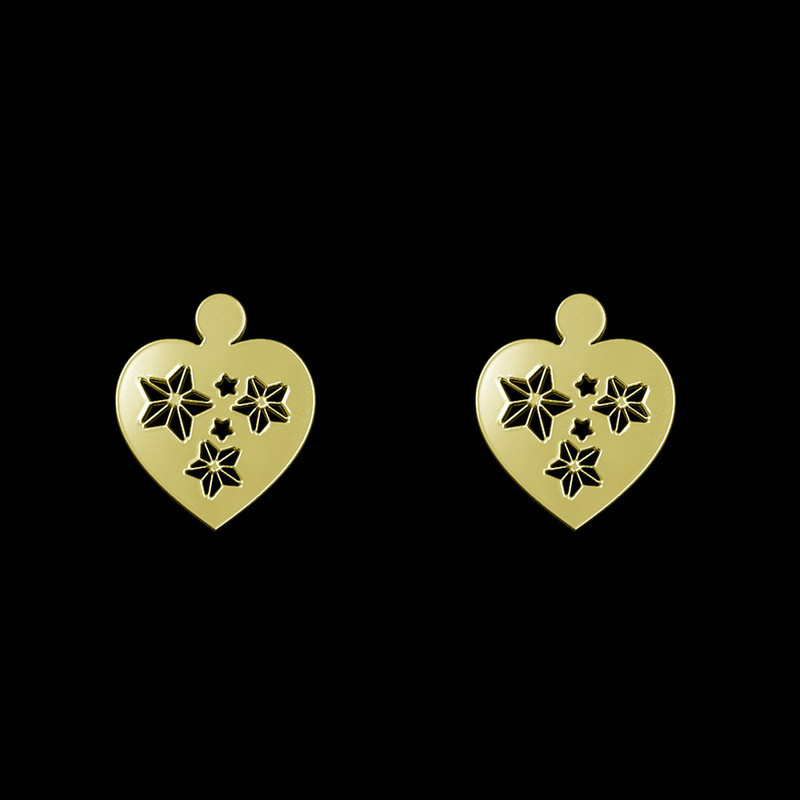 گوشواره طلا 18 عیار زنانه مدوپد مدل قلب کد GA1-13124