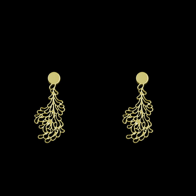 گوشواره طلا 18 عیار زنانه مدوپد مدل برگ کد GA1-13133