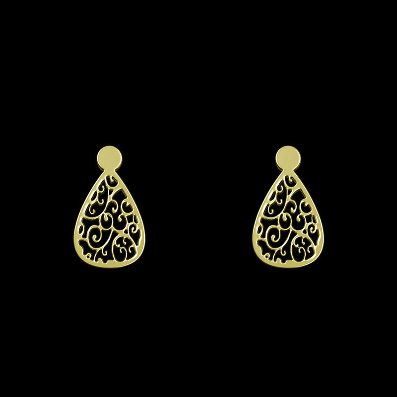 گوشواره طلا 18 عیار زنانه مدوپد مدل هندسی کد GA1-13221