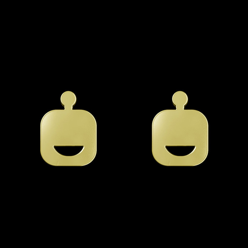 گوشواره طلا 18 عیار زنانه مدوپد مدل ایموجی کد GA1-13222