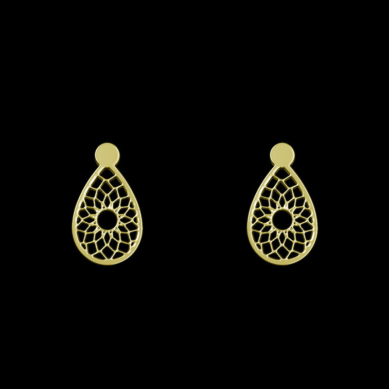 گوشواره طلا 18 عیار زنانه مدوپد مدل هندسی کد GA1-13224