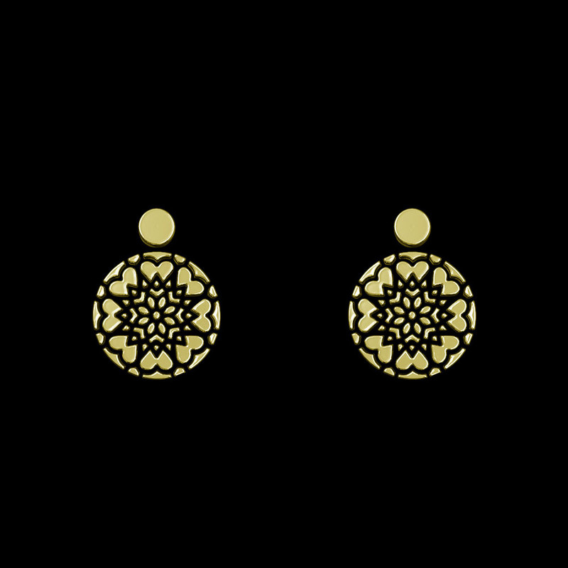 گوشواره طلا 18 عیار زنانه مدوپد مدل هندسی کد GA1-13226