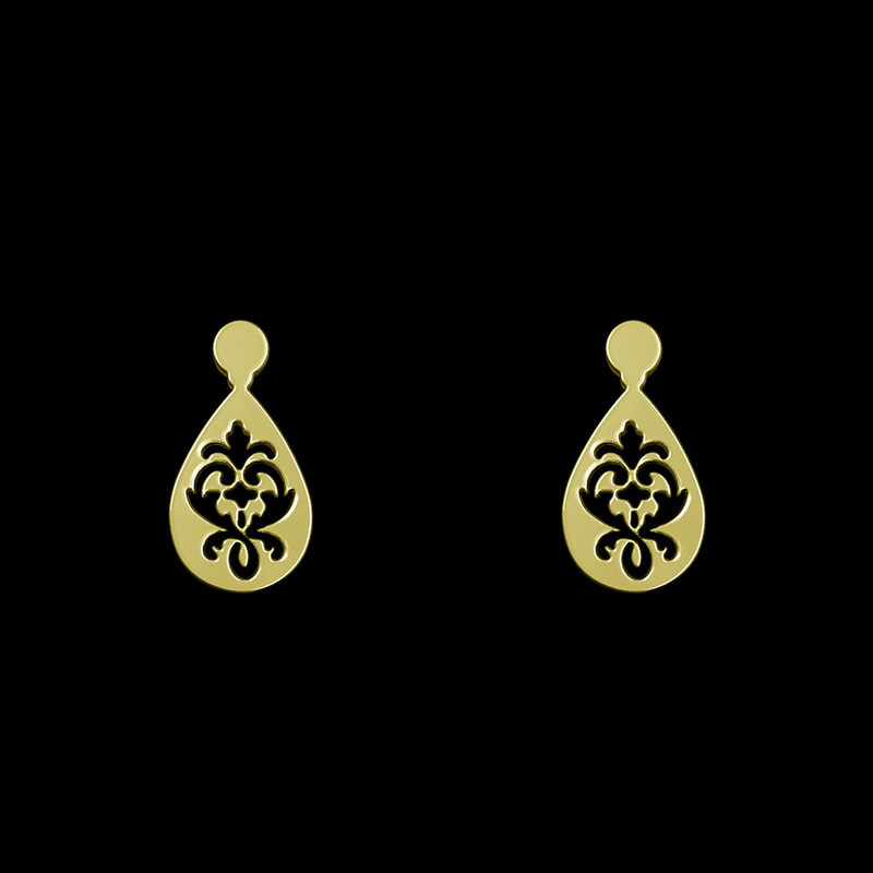 گوشواره طلا 18 عیار زنانه مدوپد مدل هندسی کد GA1-13230