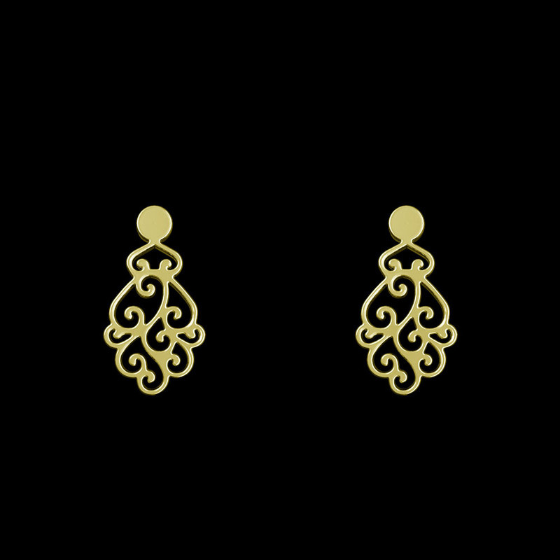 گوشواره طلا 18 عیار زنانه مدوپد مدل هندسی کد GA1-13233