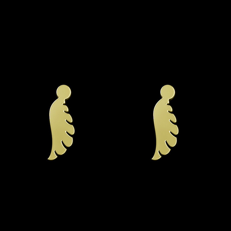 گوشواره طلا 18 عیار زنانه مدوپد مدل هندسی کد GA1-13237