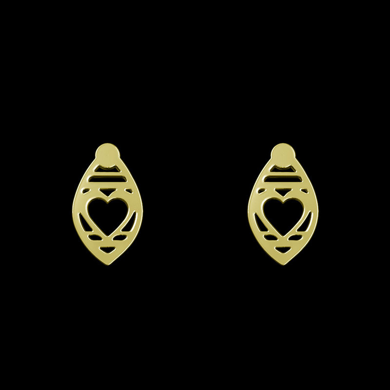 گوشواره طلا 18 عیار زنانه مدوپد مدل قلب کد GA1-13265