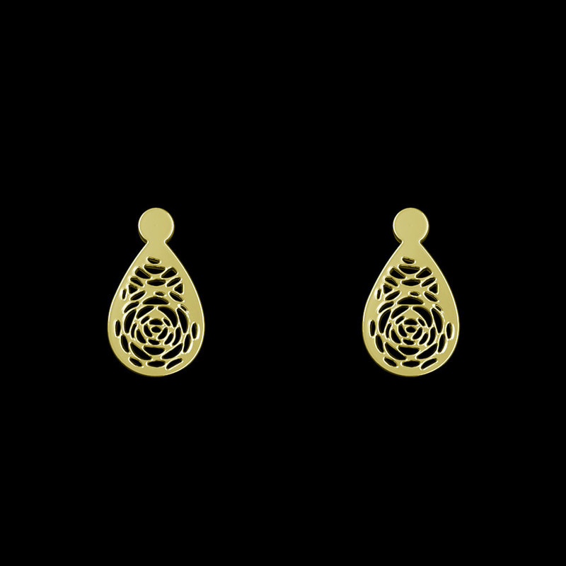 گوشواره طلا 18 عیار زنانه مدوپد مدل هندسی کد GA1-13269