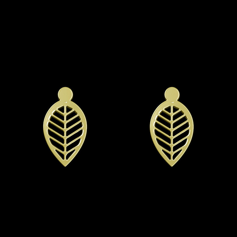 گوشواره طلا 18 عیار زنانه مدوپد مدل برگ کد GA1-13303