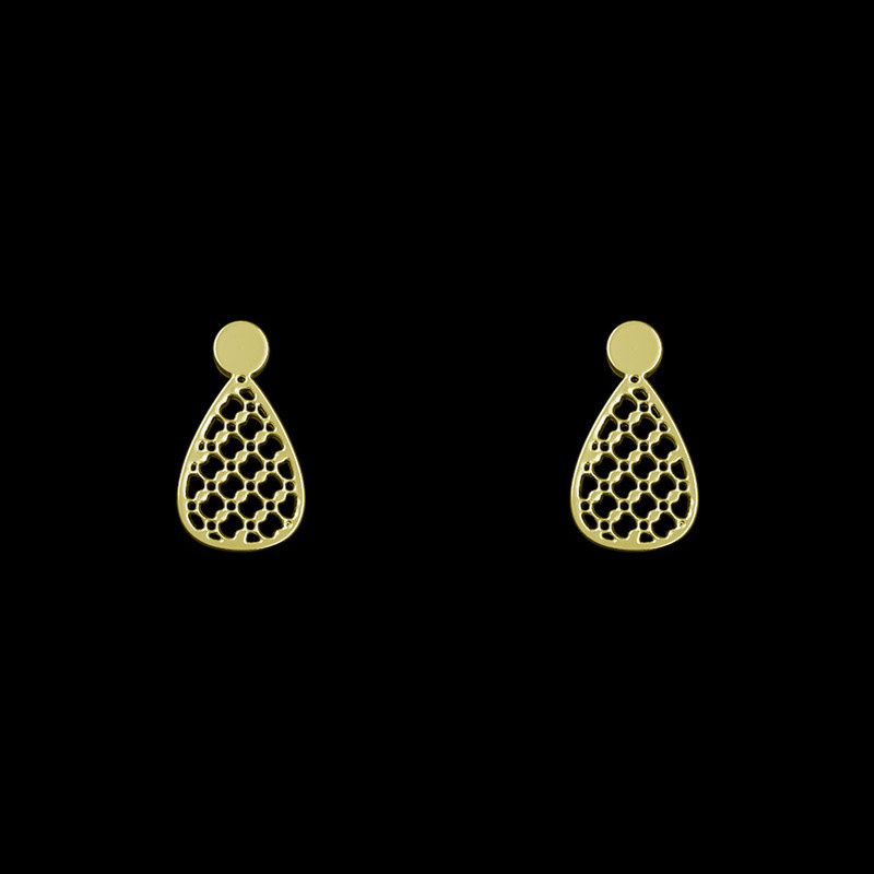 گوشواره طلا 18 عیار زنانه مدوپد مدل هندسی کد GA1-13337