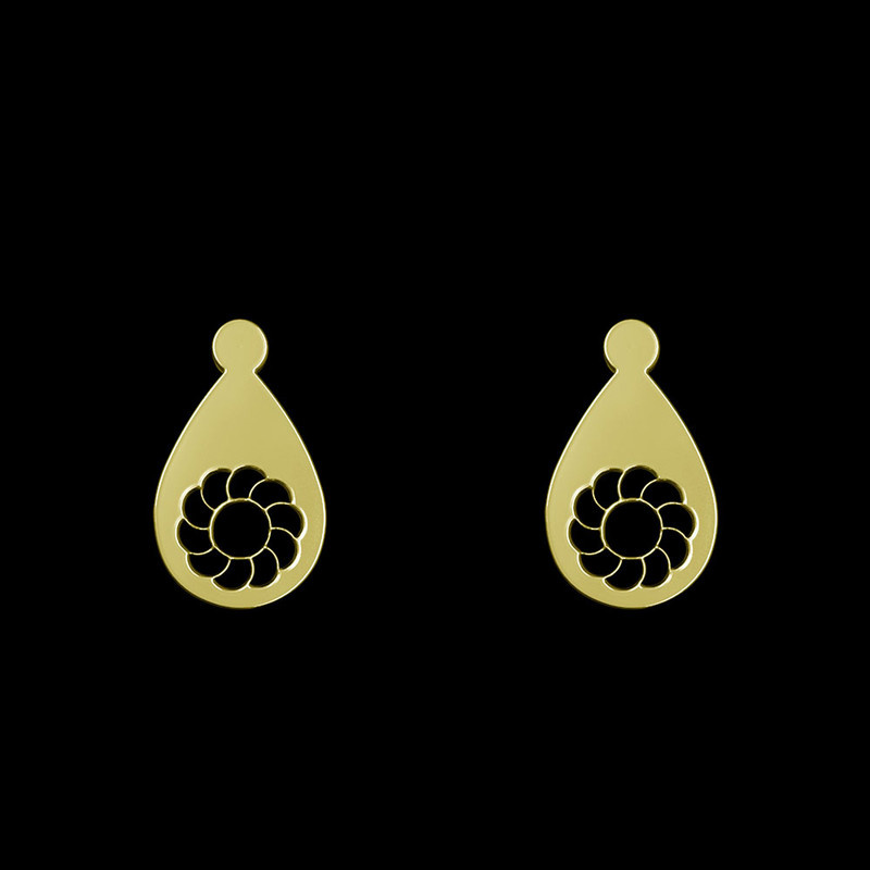 گوشواره طلا 18 عیار زنانه مدوپد مدل گل کد GA1-13349