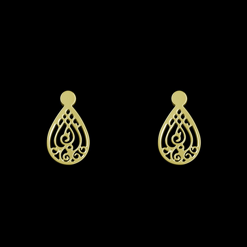 گوشواره طلا 18 عیار زنانه مدوپد مدل هندسی کد GA1-13350