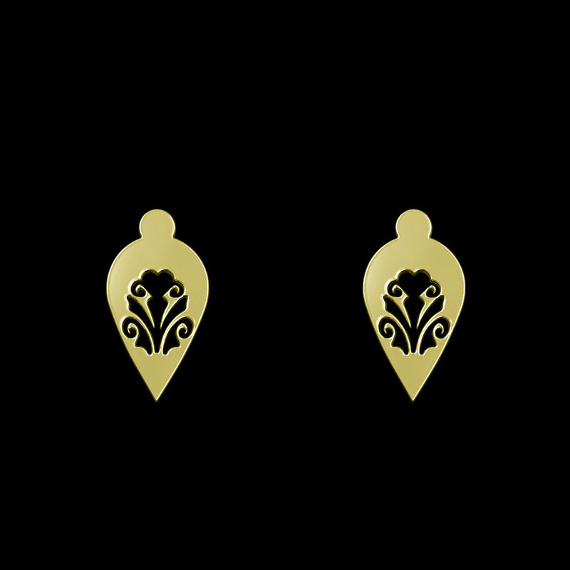 گوشواره طلا 18 عیار زنانه مدوپد مدل هندسی کد GA1-13402