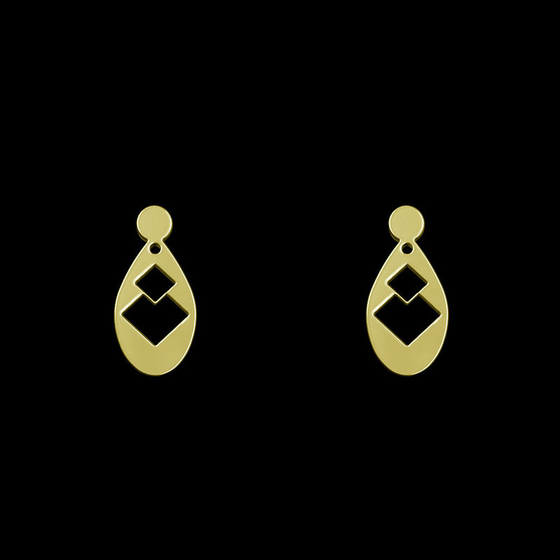 گوشواره طلا 18 عیار زنانه مدوپد مدل هندسی کد GA1-13410