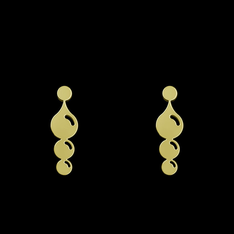 گوشواره طلا 18 عیار زنانه مدوپد مدل هندسی کد GA1-13476