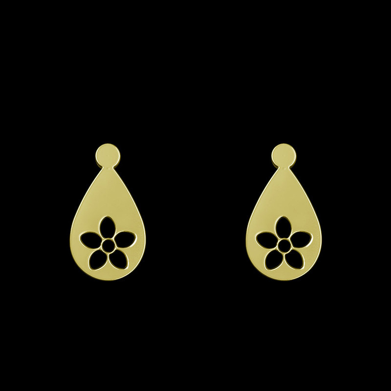 گوشواره طلا 18 عیار زنانه مدوپد مدل گل کد GA1-13539